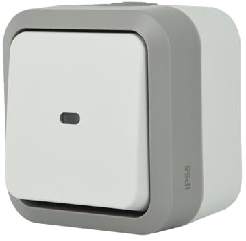 Electraline 615903 Interrupteur poussoir avec voyant Outdoor IP55 Hypro