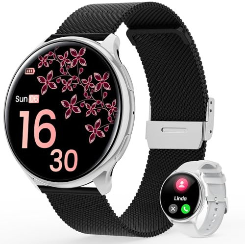 RifePhi Smartwatch für Damen: 1,39'' Fitness Tracker mit SpO2, Schlafanalyse & Zyklus-Tracker, 110+ Sportarten, IP68 wasserdicht, Anrufe & Benachrichtigungen (Android/iOS)