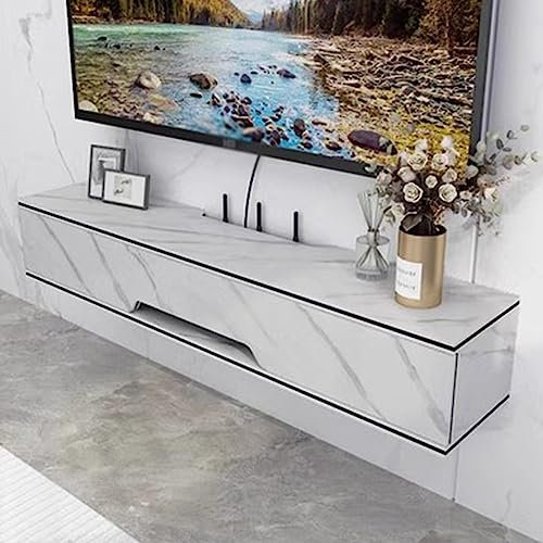 Étagère Murale, Meuble TV Flottant pour Montage Mural Étagère TV Murale Suspendue pour Salon et Chambre Unité de Divertissement étroite Longueur 110 cm