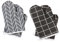 JNGTKL 2 Pairs Oven Gloves, Heat Resistant, Cotton Linen, Grey, Oven Mitts, Perfect for Daily Kitchen Use and Outdoor Cooking