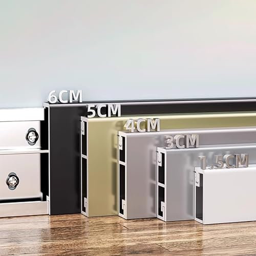 Raouoae Premium Laminat-Bodenkante 125 cm* 2 Stück Wandverkleidungs-Set Mit Sockelleisten Für Moderne Inneneinrichtung Und Einfache Montage(Graphite Gray,Height:6 cm)