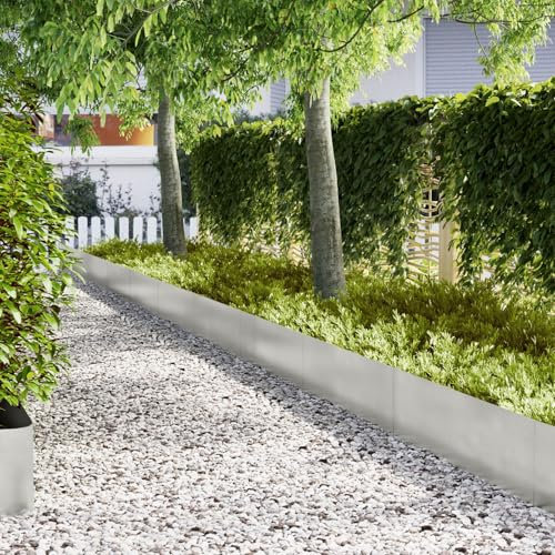 vidaXL Raseneinfassung 10 pcs Silber 100 x 0,05 x 20 cm Edelstahl, Garten und Terrasse, Moderner Rasenrand, Wegkante, Outdoor-Barriere, Dekoratives Element
