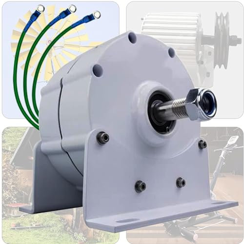 Asdfeop Generatore Magnetico CA da 1000 W, generatore a Magnete Permanente Senza Ingranaggi, trifase, 520 Giri/min, con alternatore di Base, generatore Eolico da 1 kW, 12 V
