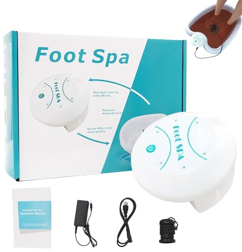 Ionen Fußbad Detox Gerät, Ionisches Fussbad Zum Entgiften, Elektrolyse Fußbad Set Mit Spa-Funktion Für Zuhause, Tragbares Fußpflegegerät Für Entspannung Und Entgiftung