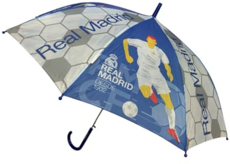 JYC CREATIVE Automatischer Regenschirm, faltbar, Real Madrid, Taschenschirm für den Sommer, Sonnenschirm, Geschenk von Real Madrid, Geschenk für Fans von Madrid