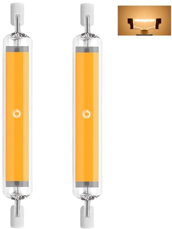 Aseoacc Lampen R7S LED 118 mm Dimmbar 20 W Warmweiß 2700 K | 2000 LM 220–240 V AC Entspricht J118 150 W Halogenlampe 360° Abstrahlwinkel Geeignet für Innen- und Außenbereich (2er-Pack)