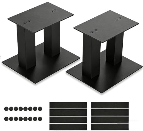 Lautsprecher Ständer,Boxenständer,Desktop-Lautsprecherständer,1 Paar Kleine Regallautsprecher,Stahl-Studio-Monitor-Ständer, Ausgestattet Mit Rutschfesten Und Vibrationsdämpfenden Gummistreifen