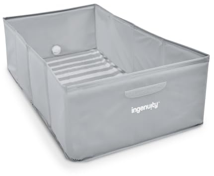 Ingenuity Vasca da bagno per bambini, converte la doccia in vasca, si ripiega per riporla, facile da pulire, nessun montaggio richiesto, 12M-5Y