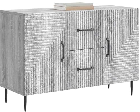 vidaXL Sideboard Graues Sonoma 89 x 34,5 x 60 cm Holzwerkstoff, Wohnzimmer, Vintage Sideboard, rechteckige Aufbewahrung, geräumiger Schrank, vielseitiges Möbelstück