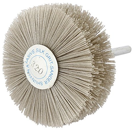 Sourcingmap 6mm Shank 82mm Dia Head 320 Grit Abrasive Nylon Wheel Brush Grinding Tool