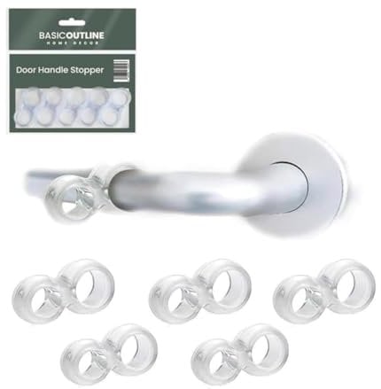 Door Stop Buffer Bumper Clear Rubber Door Stopper Easy to Install Silicone Lever Door Handle Stopper Protect Walls Glass and Furniture from Damage Door Slam Stoppers (Pack of 15)