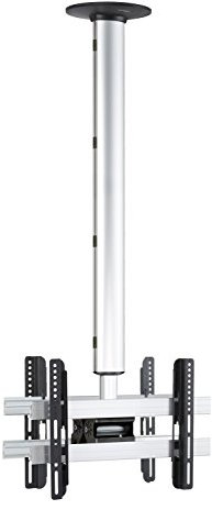 VCM Universal VESA Halterung | TV Deckenhalterung | Für 2 Displays mit 26-40 Zoll | Deckenhalterung - CM3 Maxi Double Silber