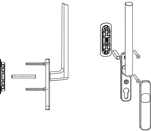 MACO HS Griffgarnitur 12, innen, TS 69-78 mm, Alu silber eloxiert (103638)