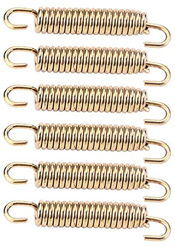 Qiilu 6 stücke Edelstahl Schalldämpfer Auspuffrohr Feder Haken für Motorrad Roller ATV(Gold)