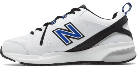 New Balance Men's 608 V5 Casual Comfort Cross Trainer, White/Team Royal/Black, 11 Wide
