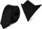 Ladeheid Herren Schmale Krawatte & Einstecktuch Set SP/P (150cm x 5cm, 22cm x 22cm, Schwarz)