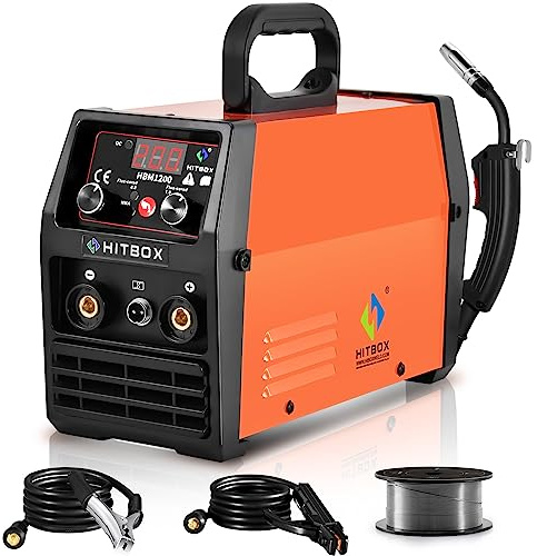 HITBOX 200A MIG Welder, 110V/220V Flux Core MIG/Lift TIG/Stick 3-in-1