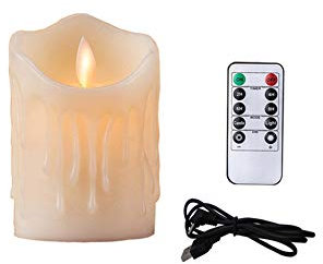 Bello Luna Candela ricaricabile da 3,9 pollici con telecomando portacandele LED senza fiamma per matrimonio