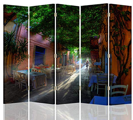 Raumteiler Pinnwand Rethymno Trennwand 5-teilig einseitig Kreta Grün 180x175 cm