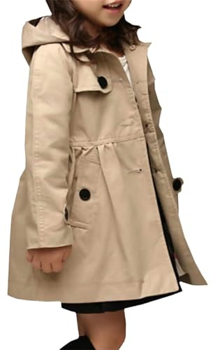 Little Girls Single Breasted Trench Coat Dress Outerwear, 2-12 Years | Girls rain coat,Kids raincoats for Drizzle,Rain jacket for rainy/ windy day,School,Party,Daily wear,Outdoor