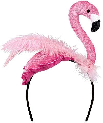 Boland 52565 - Haarreif Flamingo, Kopfschmuck, Plüsch, Tiara, Kostüm, Verkleidung, Mottoparty, Karneval, Rosa