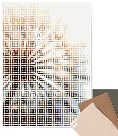 dot on Pixelart weed - DIY Poster 50x70 cm - Bastelset für Erwachsene Bilder mit Klebepunkten - Stickerset Mosaik Pixelart Aufkleber Basteln Selbermachen DIY - Pusteblume