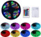 Battery Powered Led Strip Lights with Remote, Self-Adhesive, Cuttable, Waterproof, 6.56FT 60Led RGB Strip Lights for TV Kitchen Cupboard Bedroom Decor