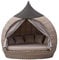Strandkorbwerk Liegeinsel Eye Catcher Lounge Milchgrau Ziegel einseitig offen Sonnenliege Sunlounger