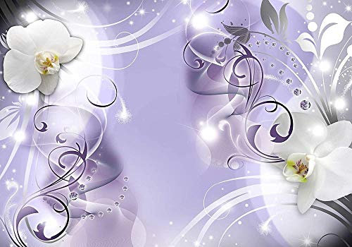 XiuTaiLtd Fototapete Blumen Abstrakt XXL Tapete Wandbild Bild Fototapeten Tapeten Wandtapete Wandtapeten Orchidee Ornament -350x256 CM