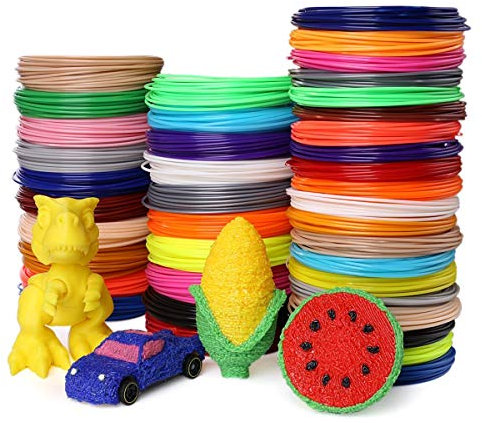 Aliqi - Lot de 10 rouleaux utilisés pour stylos d'impression 3D - Fil de filament en plastique de 1,75 mm - Pour imprimante 3D - Pour enfants - 50 m - Couleur aléatoire