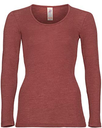 Engel Natur, Damen Unterhemd Langarm, 70% Wolle (kbT), 30% Seide (42-44, Kupfer)