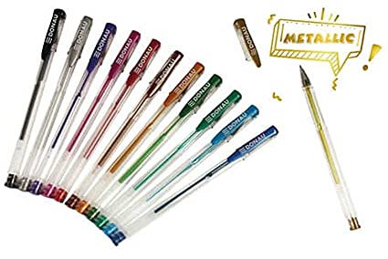 DONAU 5110200-99 Gelschreiber - 12 Farben Metallic, Etui