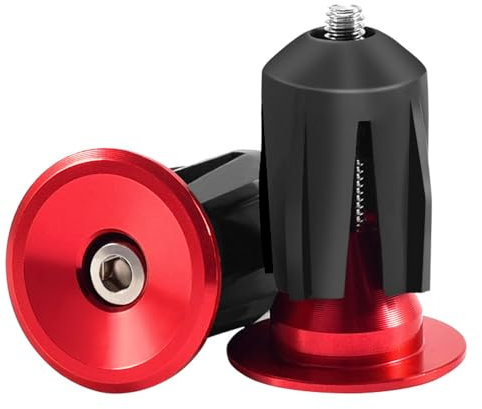 TRIWONDER Fahrrad Lenkerstopfen Aluminium 2 Stück – Universelle Lenker Endstopfen für MTB, Rennrad und Fahrrad Lenkergriffe, Robustes Zubehör (Rot - 23.3mm)
