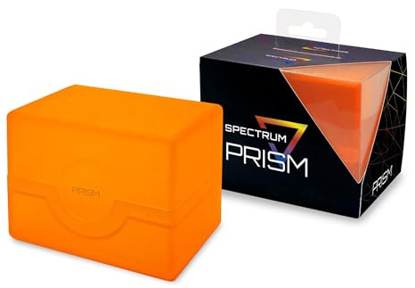 BCW Spectrum Prism Deck Case - Sunset Orange | Secure Snap Closure Card Deck Case | Fits 100 Double-Sleeve Cards | Trading Card Deck Storage Ideal for Magic the Gathering, Pokemon and More