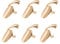 Lot de 6 bagues de protection pour ongles Doré brillant