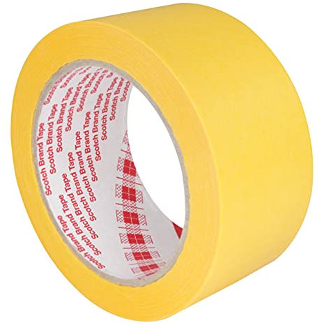 3M Scotch 244 Abdeckklebeband | Profi-Malerband | für Innen- und Außenbereich | gold / 48 mm breit x 50 m auf Rolle