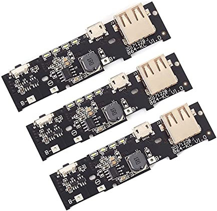 DADAKEWIN 3 Pieces 5V 2.1A Power Bank Charger Module Charging Circuit Board PCB Step Up Boost Power Module DIY 8650 Battery For Xiaomi (Size : 5V 2.1A)