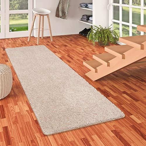 Snapstyle Luxus Hochflor Langflor Teppich Läufer Milano Beige in 9 Größen