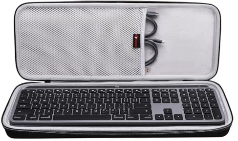 XANAD Custodia rigida per Logitech MX Keyboard/MX Keys Advanced MIC wireless illuminata, custodia per il trasporto