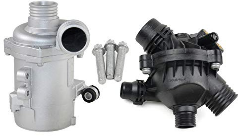 Huiruhy 11517546994 11537536655 Pompe à eau électrique + thermostat de refroidissement Compatible avec 1 E81 3 E90 E91 E92 E93 5 E60 E61 6 E63 E64 7 E65 X1 E84 X3 E83 X 5 E70 Z4 E85 E86 E89
