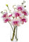 Flor artificial de orquídea en florero, flor falsa de tacto real en jarrón de cristal con flores de seda rosa de imitación de Phalaenopsis Flora arreglo para el hogar, oficina, mesa, centro de mesa