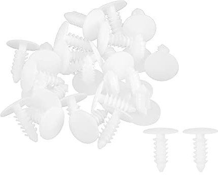 A ABSOPRO Universel 5mm Pousser Pare-chocs Attache Rivet Clips Blanc - 30 Pcs