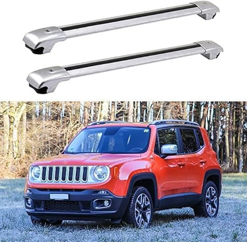 buhb 2 Stück Auto DachträGer für Jeep Renegade 2015-2020, Dachträger Relingträger Dachgepäckträger, Auto Aluminium Querträger Dachträger DachbüGel Gepäckträger Zubehör