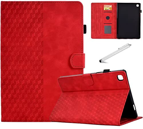 Fancity für iPad 10,2 Zoll 9./8./7. Generation Hülle (2021 2020 2019 Release), Intelligent Schlaf/Wach Schutzhülle mit Stifthalter Kartensteckplatz Stoßfeste Hülle für neues iPad 10.2, Red