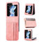 ZCDAYE Hülle für Samsung Galaxy Z Flip 5 Handytasche mit Kartenfach, Multifunktionale Samsung Z Flip 5 Handyhülle aus PU Leder Klapphülle Schutzhülle für Samsung Galaxy Z Flip 5 Case, Rosa