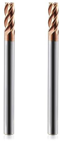 4mm CED Fräser Schaftfräser Hartmetall 4-Flöte, 2 Stücke TiSiN Coat Spiralfräser Bit VHM CNC Bohraufsätze/Schaftfräser Bit, 55 HRC Schneide Drill Fräser Bit für Stahl, Aluminiumlegierung, Kupfer