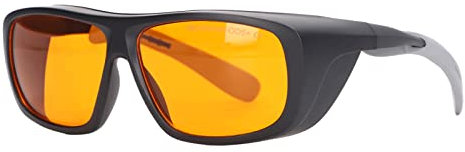 Professionelle Laserbrille, Lichtdichtes Design 190 Nm Bis 500 Nm OD 5+ Laserschutzbrille für den Werkstattbetrieb für UV-Licht (Schwarz)