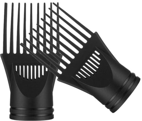 Angoily 2 Stück Föhn-Kammaufsatz Universelle Haartrockner-Düsenkämme Tragbare Friseur-Windblasabdeckung Kammaufsatz-Düse Glättung Von Haartrocknern Und Zubehör Schwarz, 13.00X5.00X5.00CM