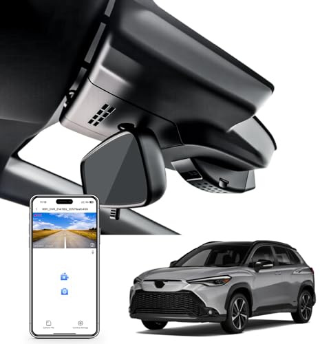 mangoal 4K Dash Cam Custom for Toyota Corolla Cross & Corolla Cross Hybrid | 2023 2024 2025 2026(Model A), LE L XLE, OEM Factory Look, 2160P UHD Video, WiFi & APP, Loop Recording, 64GB Card