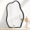 Black Wooden Framed Wall Mirror Irregular Asymmetrical Modern Black Cloud Hanging Artistic Mirrors Decor for Bathroom Vanity Bedroom Living Room Entryway Hallway Small 16x12